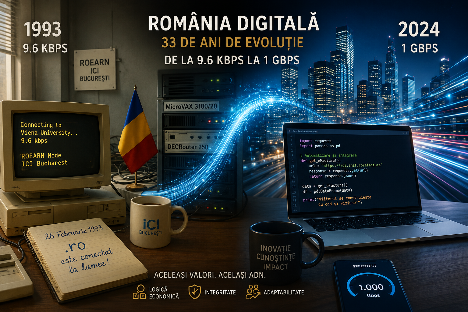 De la 9,6 kbps la gigabit: anatomia unei revoluții digitale de 33 de ani